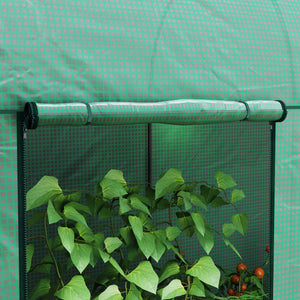 Serre de jardin PE, serre de balcon, bâche renforcée 140 g/m², châssis en acier, 2 portes zippées enroulables, pour légumes plantes fleurs, intérieur et extérieur, 200 x 100 x 178 cm, vert