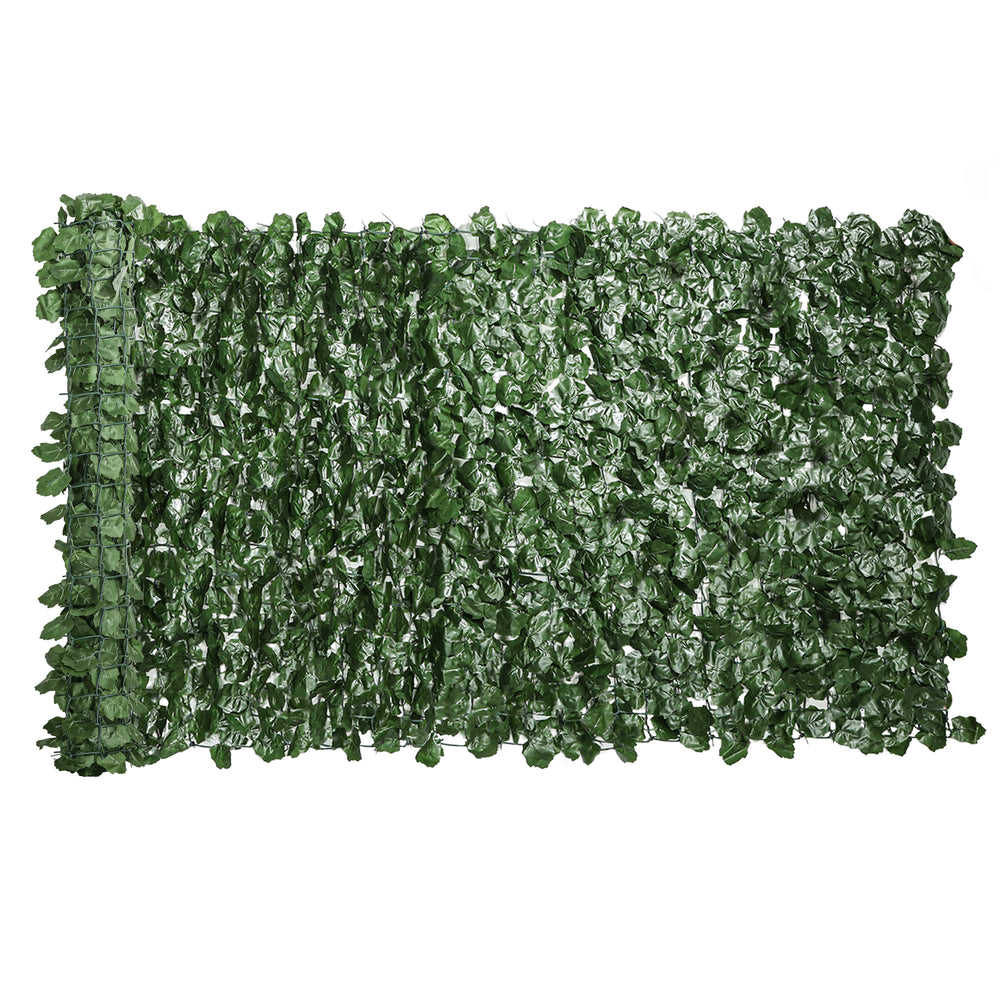Haie Artificiel Brise-Vue décoration Rouleau 3L x 1H m Feuillage réaliste Anti-UV Vert Foncé