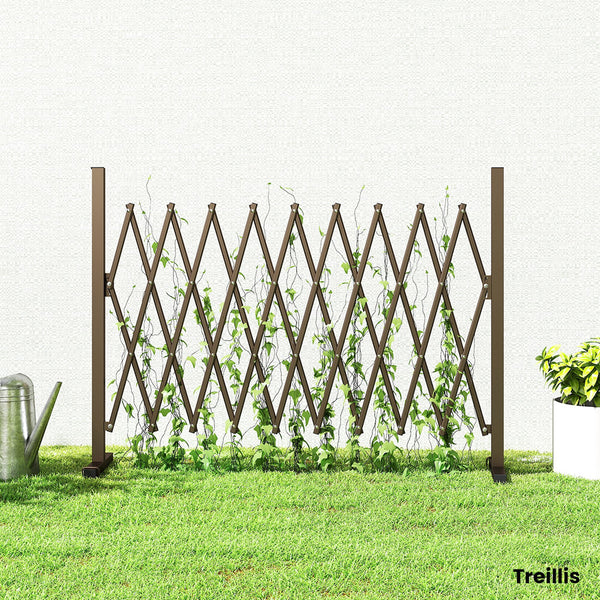 Barrière Extensible rétractable barrière de sécurité 250L x 31l x 104H cm alu métal Chocolat