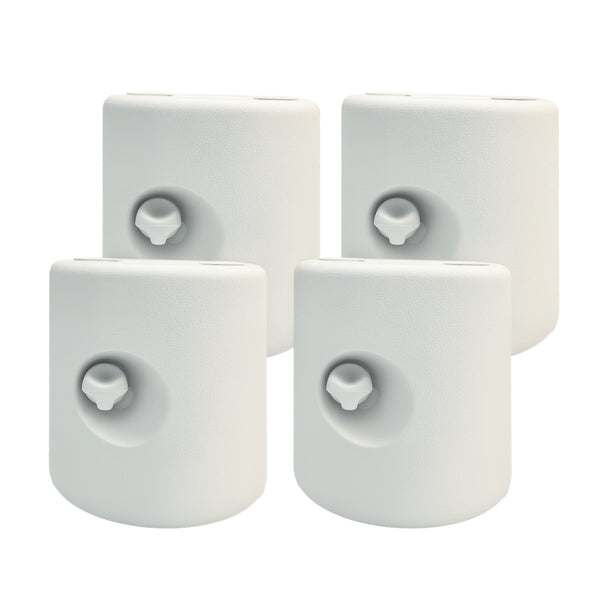 Lot de 4 Pieds de tonnelle pop-up remplis d'eau ou de sable pieds de sol pour pavillon en HDPE avec vis de sécurité, blanc