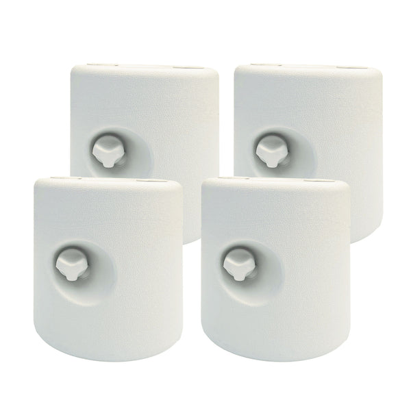 Lot de 4 Pieds de tonnelle pop-up remplis d'eau ou de sable pieds de sol pour pavillon en HDPE avec vis de sécurité, blanc