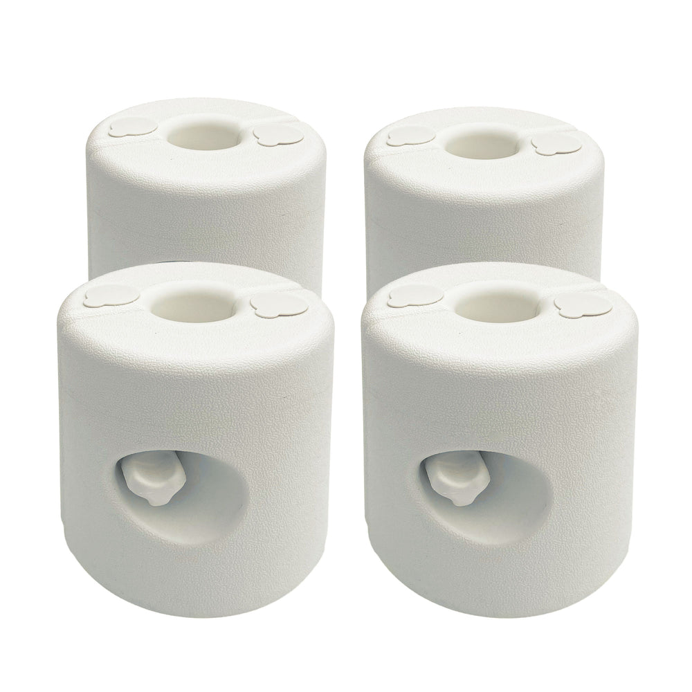 Lot de 4 Pieds de tonnelle pop-up remplis d'eau ou de sable pieds de sol pour pavillon en HDPE avec vis de sécurité, blanc