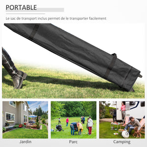 Tonnelle pop-up tente de jardin barnum 3x3 m hauteur réglable avec 4 parois latérales amovibles, fenêtres, sac de transport à roulettes - blanc