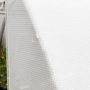 Bâche de Rechange Serre Tunnel 12 m², bâche 4 x 3 x 2 m PE Anti-UV imperméable 8 fenêtres + Porte Enroulable zippée Blanc