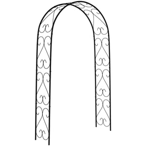 Arche de Jardin Arche à rosiers Style Fer forgé dim. 125L x 37l x 230H cm acier époxy Noir pour plantes grimpantes