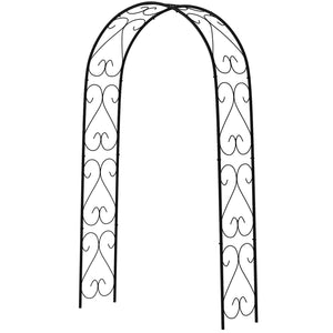 Arche de Jardin Arche à rosiers Style Fer forgé dim. 125L x 37l x 230H cm acier époxy Noir pour plantes grimpantes