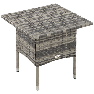 Table d'appoint de jardin table basse carrée en résine tressée style cosy chic - 50 x 50 x 47 cm noir