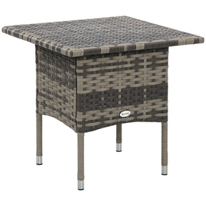 Table d'appoint de jardin table basse carrée en résine tressée style cosy chic - 50 x 50 x 47 cm noir