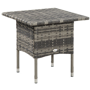 Table d'appoint de jardin table basse carrée en résine tressée style cosy chic - 50 x 50 x 47 cm noir