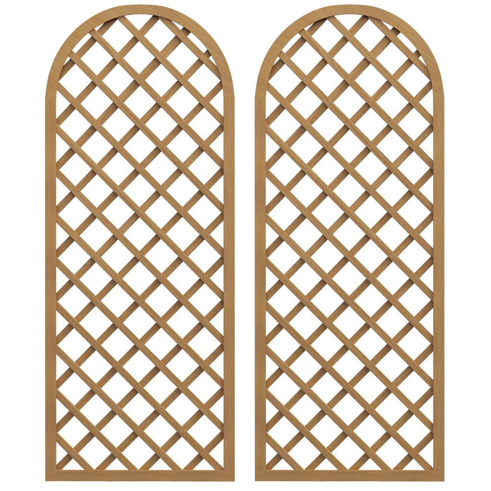 Lot de 2 treillis en bois pour le jardin - panneau arc pour plantes grimpantes - dim. un panneau : 60L x 150H cm