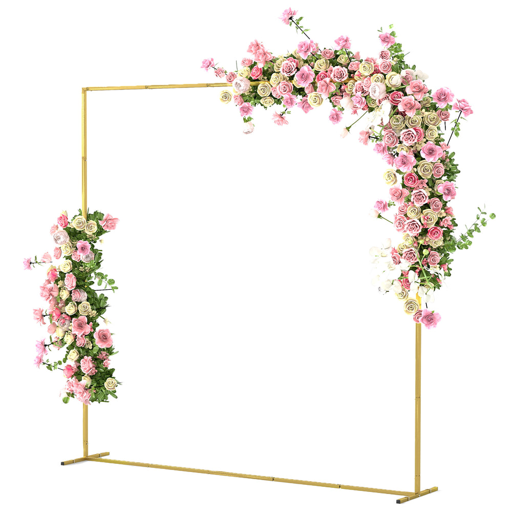 Support d'arche de fond en métal doré pour mariage, 2 m, arche de jardin, mariage, fête d'anniversaire, fête prénatale, arche de ballons floraux