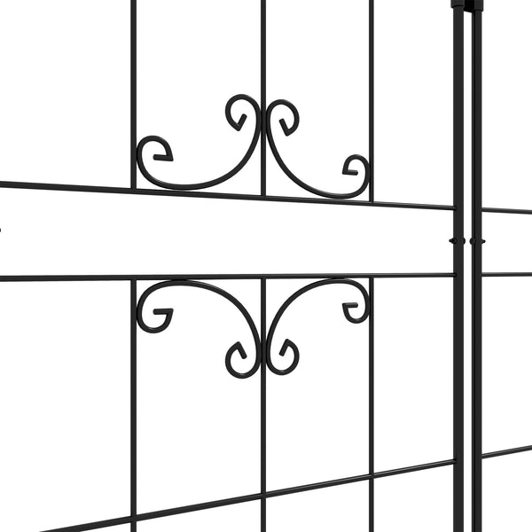 Lot de 2 treillis de jardin, support pour plantes grimpantes en métal, 50L x 181H cm, noir