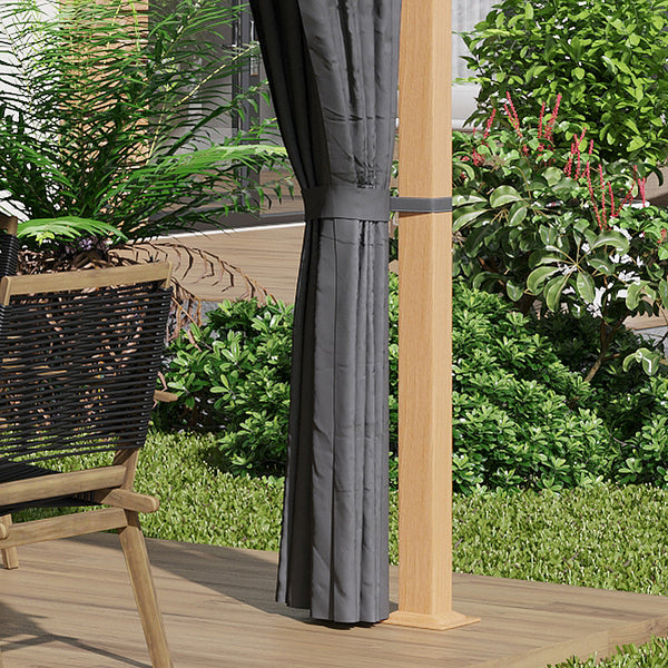 Tonnelle de jardin 4 x 3 m tonnelle aluminium pavillon de jardin avec rideaux et toile de toit en polyester protection solaire