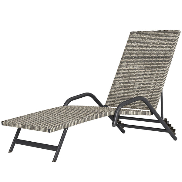 Bain de soleil en résine tressée, chaise longue transat jardin extérieur inclinable et réglable sur 4 niveaux, en forme de S, pour camping piscine terrasse, 156 x 62 x 96 cm, marron