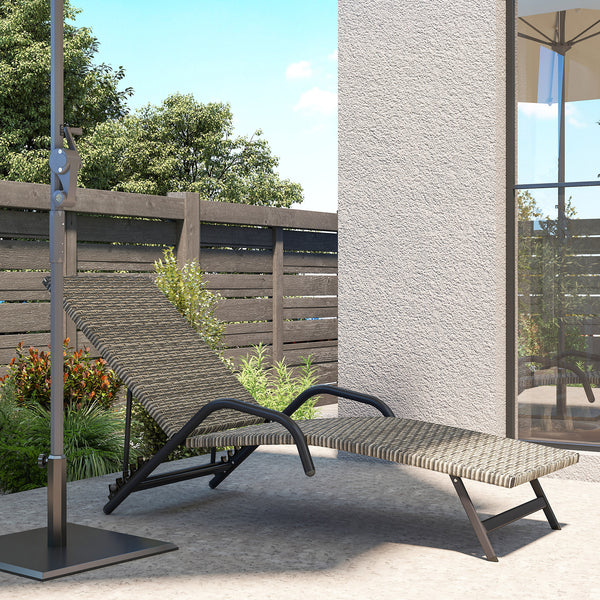 Bain de soleil en résine tressée, chaise longue transat jardin extérieur inclinable et réglable sur 4 niveaux, en forme de S, pour camping piscine terrasse, 156 x 62 x 96 cm, marron
