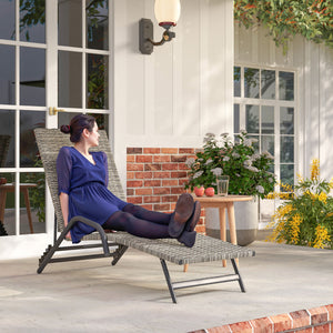 Bain de soleil en résine tressée, chaise longue transat jardin extérieur inclinable et réglable sur 4 niveaux, en forme de S, pour camping piscine terrasse, 156 x 62 x 96 cm, marron