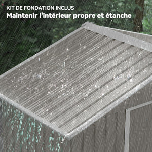 Abri de jardin en métal 1,8 m², cabane de jardin à outils en métal, 194 x 110 x 184 cm, grand espace de rangement extérieur avec portes coulissantes et 4 aérations, gris