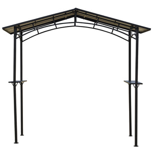 Pavillon jardin 2,5 x 1,5 m - abri barbecue - 2 étagères - toit de barbecue - métal noir toit polycarbonate