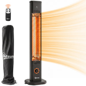 Radiateur Infrarouge sur Pied ou Mural 2000 W, Chauffage Électrique pour Terrasse, Extérieur et Intérieur IP65, Télécommande, 8 Niveaux, Minuterie, Housse, Chauffage Radiant, Anti-Basculement