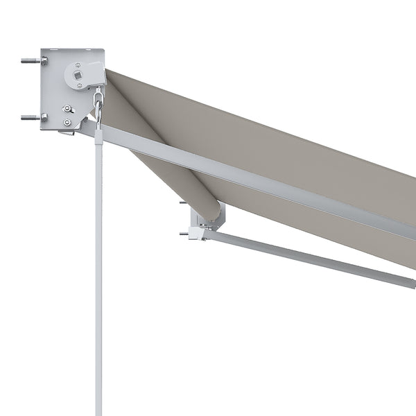 Store banne manuel rétractable 200 x 250 cm store exterieur terrasse avec manivelle métallique, imperméable et anti-UV, aluminium et polyester 280 g/m², protection UV, crème