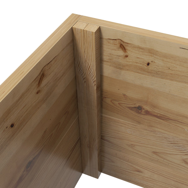 Jardinière avec treillis bac à fleurs potager sur pied en bois pour plantes grimpantes, légumes, fleurs - en bois de sapin pré-huilé dim. 160L x 55l x 183H cm effet bois naturel