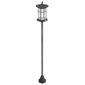 Lampadaire solaire extérieur, lampadaire extérieur sur pied, lampe LED,  lumière blanche froide, 6000K, lampadaire jardin extérieur, hauteur 184 cm, noir