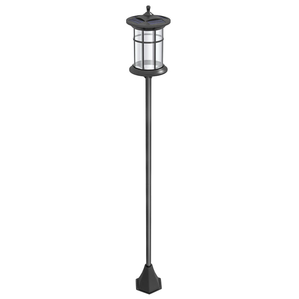 Lampadaire solaire extérieur, lampadaire extérieur sur pied, lampe LED,  lumière blanche froide, 6000K, lampadaire jardin extérieur, hauteur 184 cm, noir