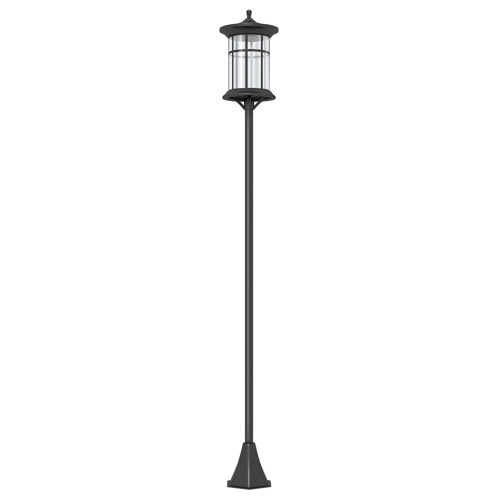 Lampadaire solaire extérieur, lampadaire extérieur sur pied, lampe LED,  lumière blanche froide, 6000K, lampadaire jardin extérieur, hauteur 184 cm, noir