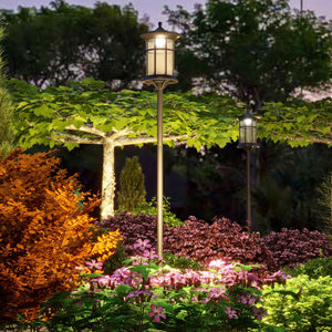 Lampadaire solaire extérieur, lampadaire extérieur sur pied, lampe LED,  lumière blanche froide, 6000K, lampadaire jardin extérieur, hauteur 184 cm, noir
