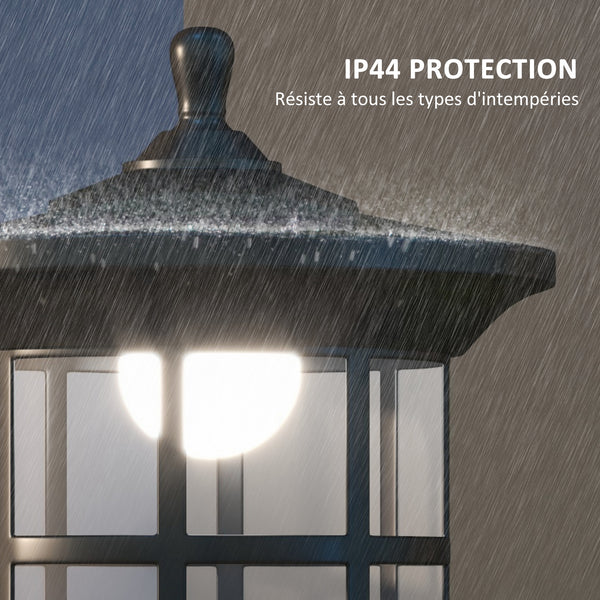 Lampadaire solaire extérieur, lampadaire extérieur sur pied, lampe LED,  lumière blanche froide, 6000K, lampadaire jardin extérieur, hauteur 184 cm, noir