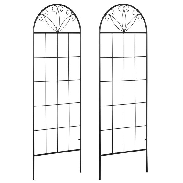 Treillis de jardin lot de 2 support pour plantes grimpantes en métal - 51 x 152 cm noir