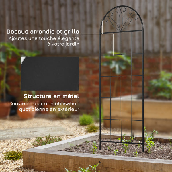 Treillis de jardin lot de 2 support pour plantes grimpantes en métal - 51 x 152 cm noir
