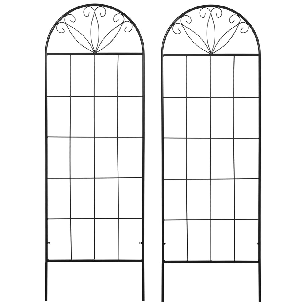 Treillis de jardin lot de 2 support pour plantes grimpantes en métal - 51 x 152 cm noir