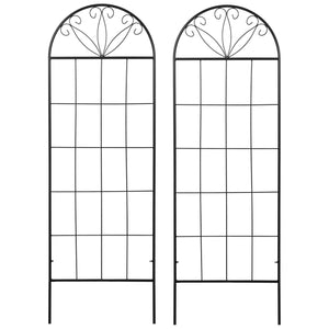 Treillis de jardin lot de 2 support pour plantes grimpantes en métal - 51 x 152 cm noir