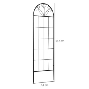 Treillis de jardin lot de 2 support pour plantes grimpantes en métal - 51 x 152 cm noir