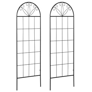 Treillis de jardin lot de 2 support pour plantes grimpantes en métal - 51 x 152 cm noir