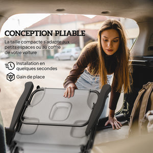 Bain de soleil chaise longue pliante avec appuie-tête, trou de lecture, dossier inclinable en textilène, transat jardin extérieur pour plage relax camping piscine terrasse, gris