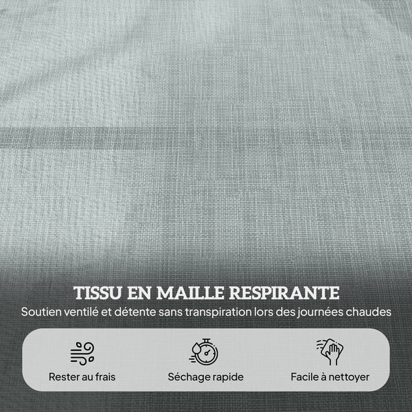 Bain de soleil chaise longue pliante avec appuie-tête, trou de lecture, dossier inclinable en textilène, transat jardin extérieur pour plage relax camping piscine terrasse, gris