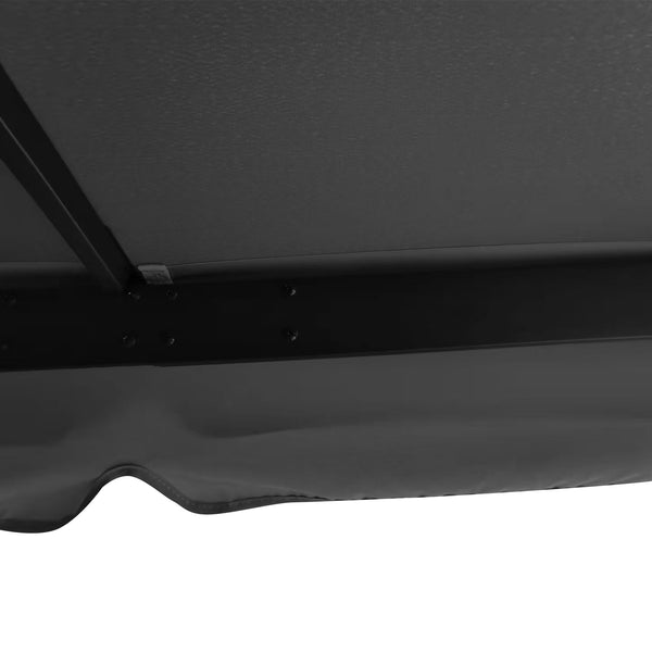 Tonnelle de jardin extérieur 3 x 3 m, barnum avec toit double, rideaux et moustiquaire, tente de réception en aluminium, tonnelle pour terrasse patio mariage baptême, gris foncé