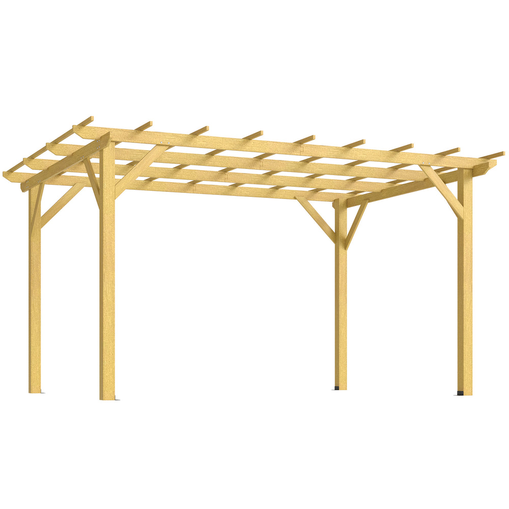 Pergola jardin exterieur 3 x 4 m, pergola en bois, tonnelle de jardin pour vignes grimpantes, fleurs, rosiers, pergola pour terrasse, patio, bois naturel