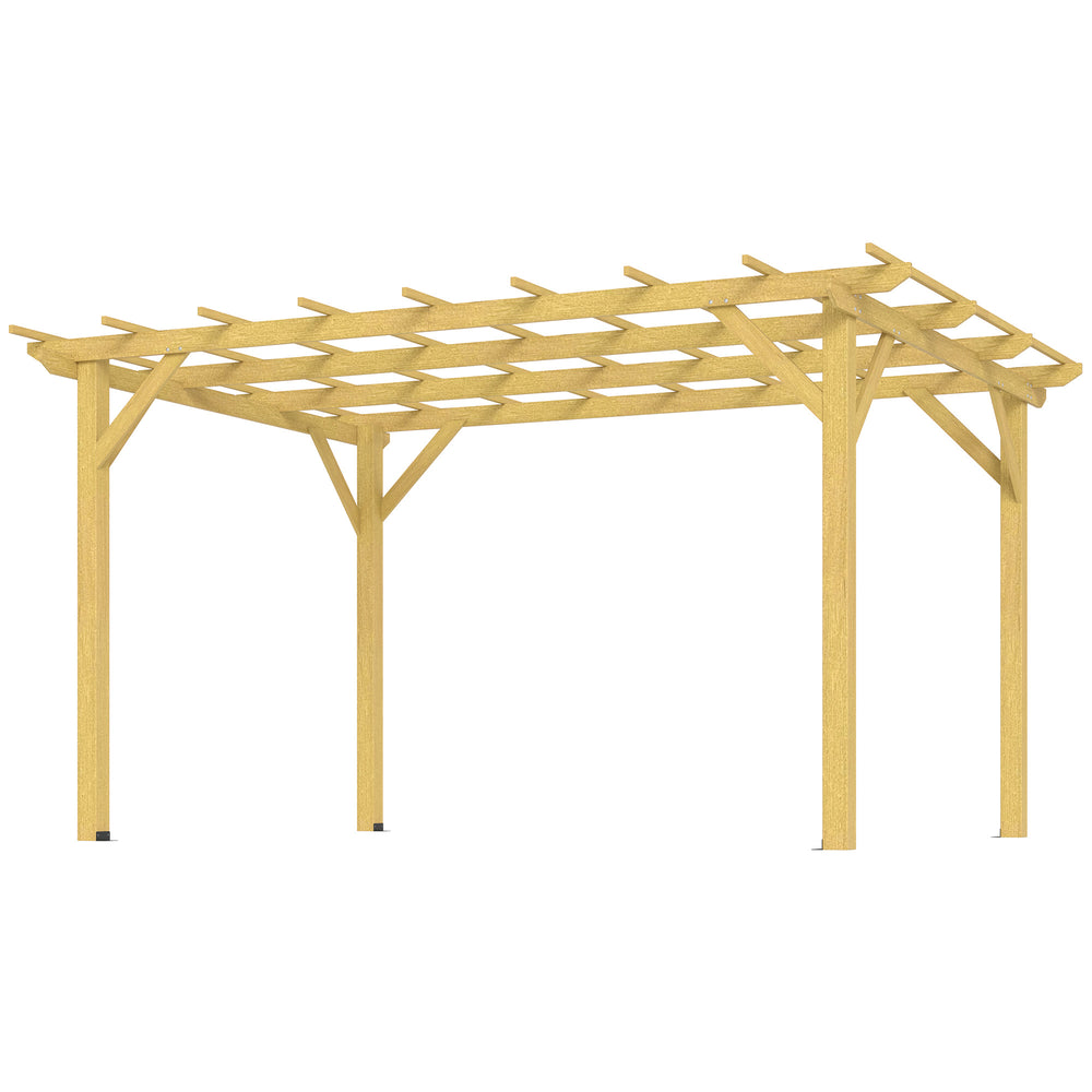 Pergola jardin exterieur 3 x 4 m, pergola en bois, tonnelle de jardin pour vignes grimpantes, fleurs, rosiers, pergola pour terrasse, patio, bois naturel