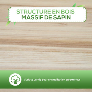 Jardinière sur Pieds Potager avec étagère à Lattes 90 x 40 x 81 cm Inserts d'irrigation, géotextile Inclus en bois massif