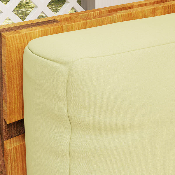 Coussins de palette extérieur 2 places, coussins de siège pour euro palette lavable, 2 pièces 120 x 80 cm et 120 x 45 cm, UPF20+, épais de 20 cm, beige