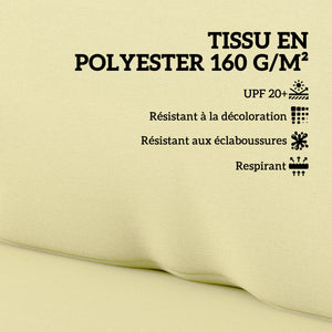 Coussins de palette extérieur 2 places, coussins de siège pour euro palette lavable, 2 pièces 120 x 80 cm et 120 x 45 cm, UPF20+, épais de 20 cm, beige