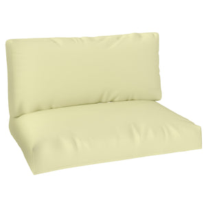 Coussins de palette extérieur 2 places, coussins de siège pour euro palette lavable, 2 pièces 120 x 80 cm et 120 x 45 cm, UPF20+, épais de 20 cm, beige