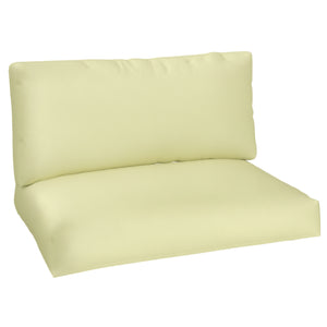 Coussins de palette extérieur 2 places, coussins de siège pour euro palette lavable, 2 pièces 120 x 80 cm et 120 x 45 cm, UPF20+, épais de 20 cm, beige