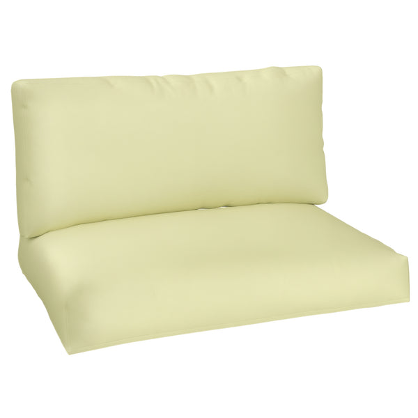 Coussins de palette extérieur 2 places, coussins de siège pour euro palette lavable, 2 pièces 120 x 80 cm et 120 x 45 cm, UPF20+, épais de 20 cm, beige