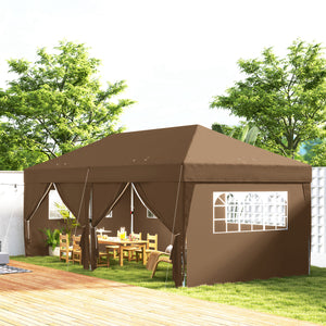 Tonnelle de jardin exterieur tonnelle pliante 3 x 6 m pop-up avec 6 parois latérales, trous de drainage, sac de transport inclus, barnum pliant pour camping festival mariage, café