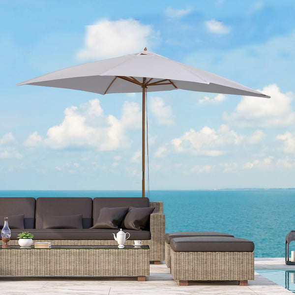 Parasol droit rectangulaire Parasol de jardin grande taille grande taille dim. 3L x 2l x 2,5H m blanc