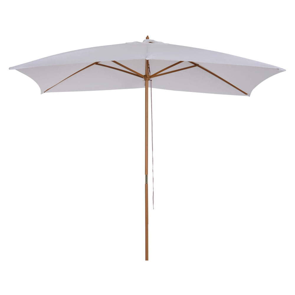 Parasol droit rectangulaire Parasol de jardin grande taille grande taille dim. 3L x 2l x 2,5H m blanc